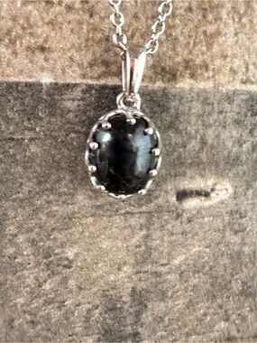 Sterling Silver DJoy Black Jade Pendant Necklace - Elegant Women’s Jewelry